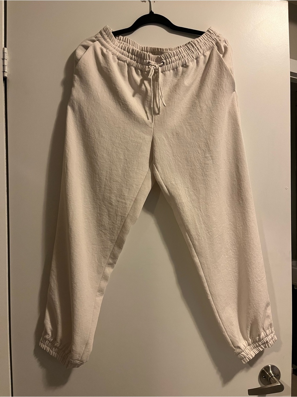 WILFRED Cream Button-Front Crop Top & Drawstring Pants Set - Picture 3 of 7